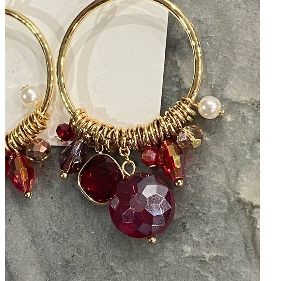 STYLE & CO Gold-Tone Mixed Stone Shaky Bead Drop Earrings - Picture 3 of 4